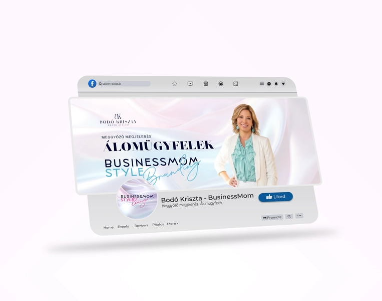 Bodó Kriszta weboldal mockup álomügyfelek üzenettel prémium arculati környezetben.